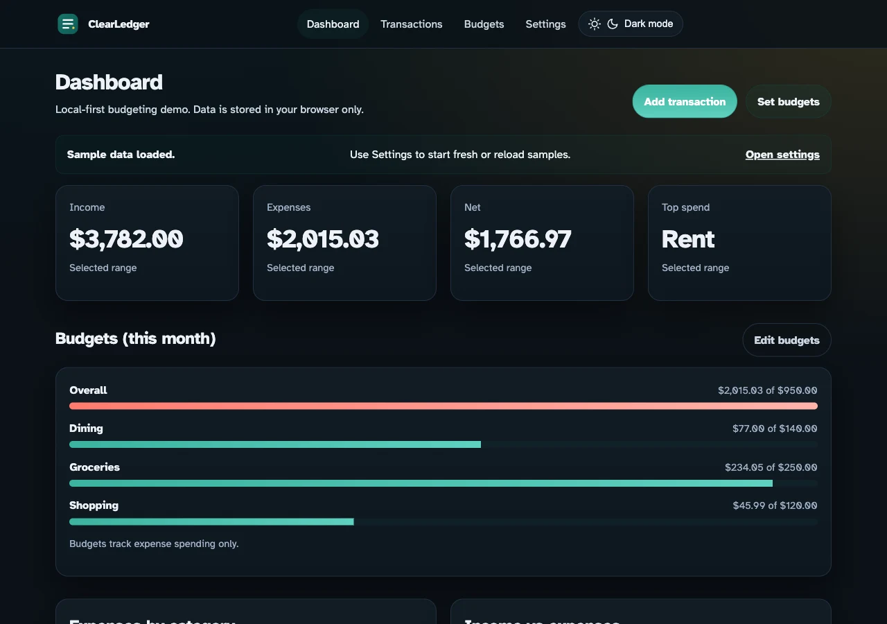 ClearLedger website preview