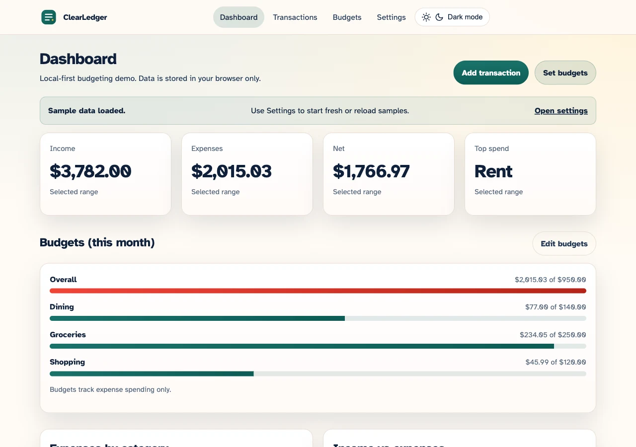 ClearLedger website preview