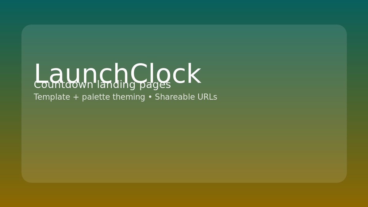 LaunchClock countdown landing page generator demo preview